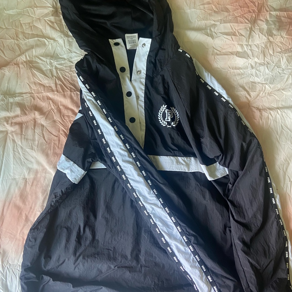 XS PINK (black) windbreaker